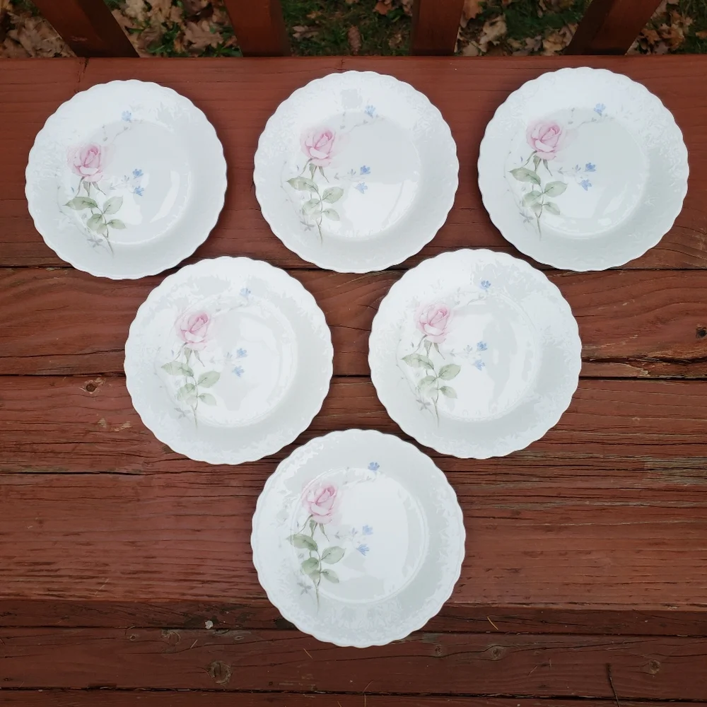 (6) Mikasa 'April Rose' A7053 Bread Plate (Bone China) - 6.75